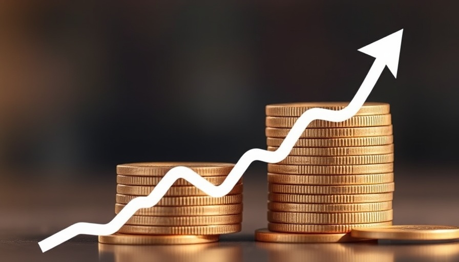 Stacks of coins with upward trend graph overlay for Costco investment for retirees.