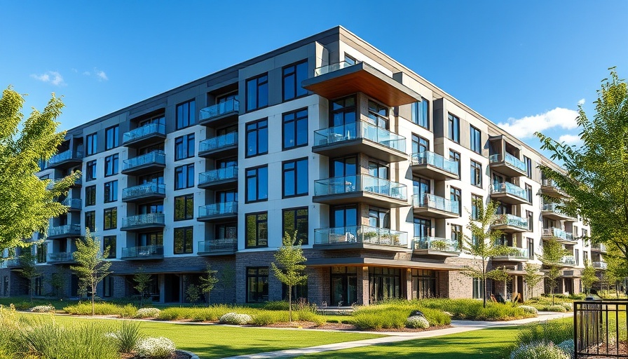 Modern senior living building in Muskegon, showcasing independent living options.