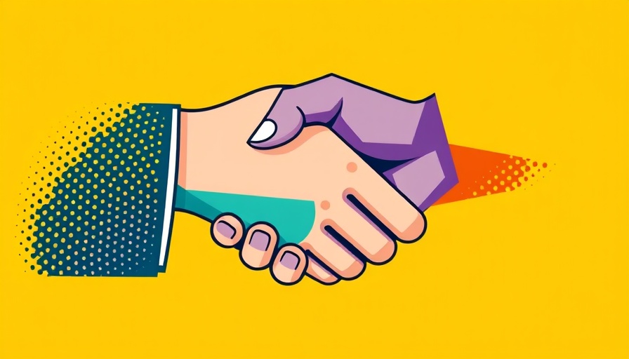 LawnPRO Partners acquires Seacoast Tree Care handshake illustration.