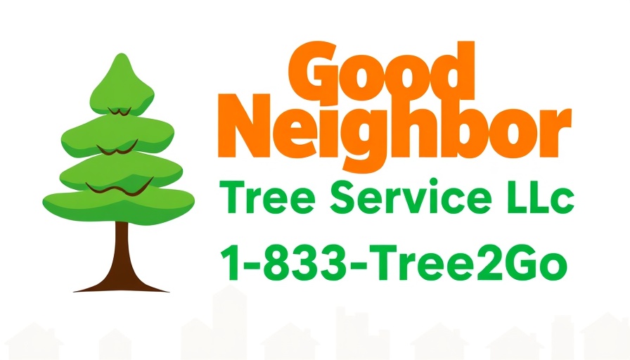 Logo for Good Neighbor Tree Service highlighting service contact.