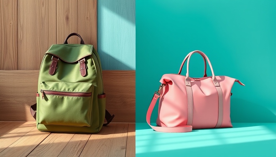 Stylish green backpack and pink weekender bag, best weekender bags of 2025.