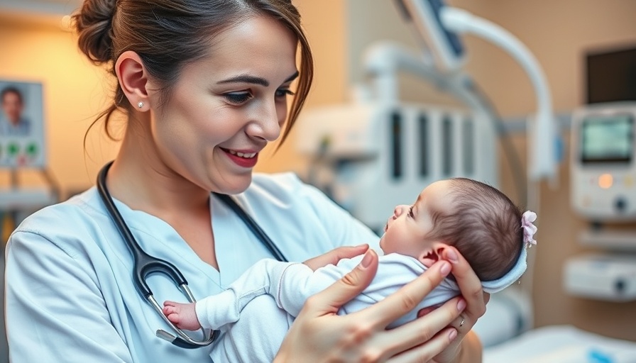 Healthcare professional supporting protection against RSV in premature babies.