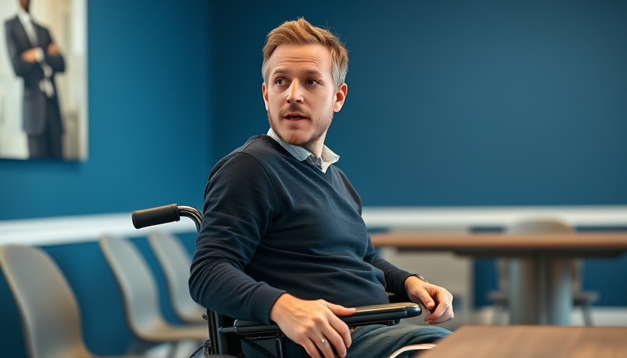 Person discussing costs at a conference, blue background