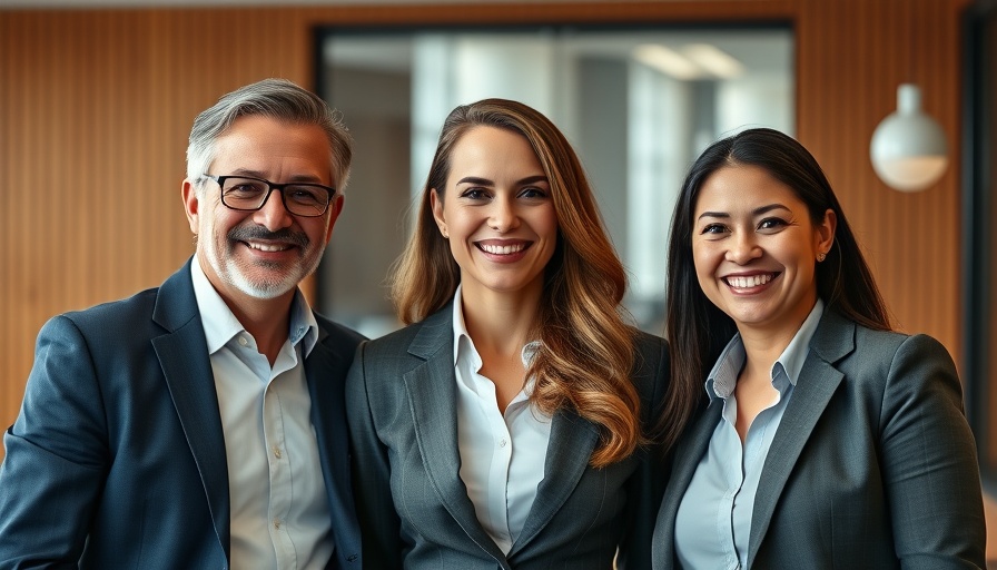 Confident professionals in office, symbolizing financial goal setting for seniors.