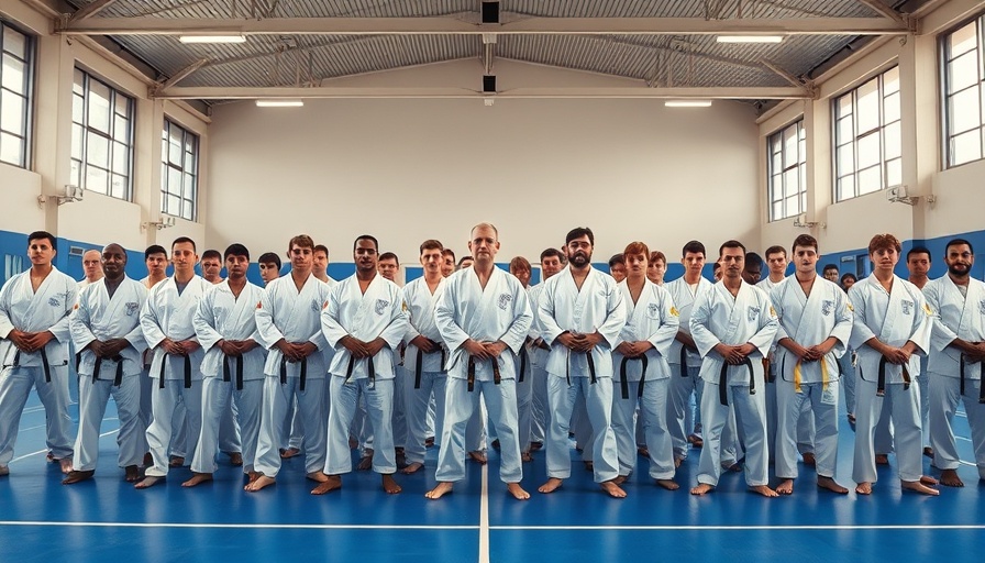 Karate Seminar Vohenstrauß 2025 participants in a gymnasium.