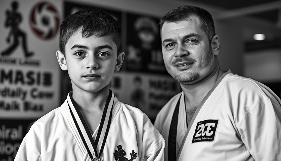 Martial arts student in Gurnee receiving a medal with instructor.