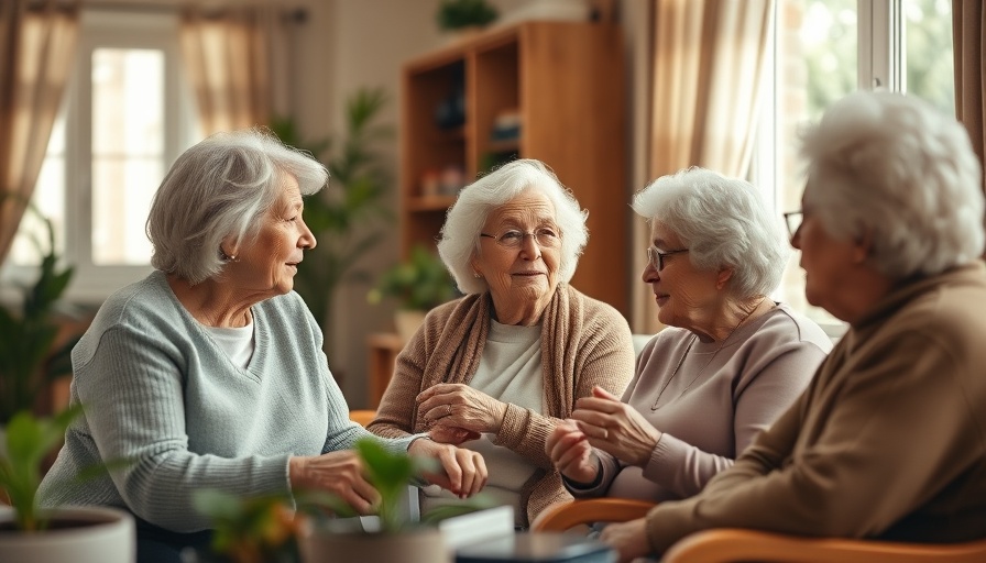 Elderly women receiving care in a senior facility setting.