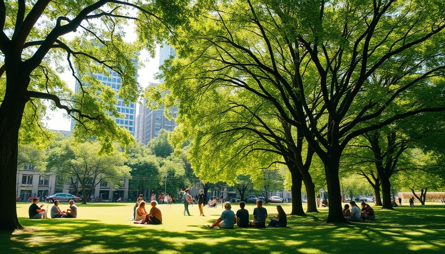 Vibrant lush park represents tree care in Evanston.