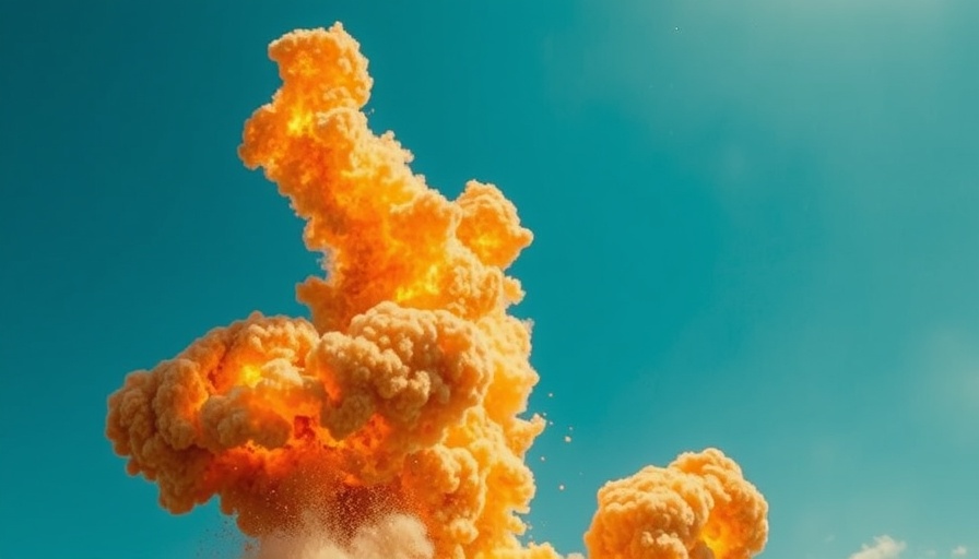 Vivid fiery explosion in clear blue sky, resembling intensity of perimenopause and UTIs.