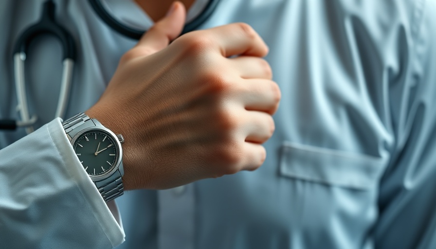 Close-up of hand with watch using stethoscope in medical examination.