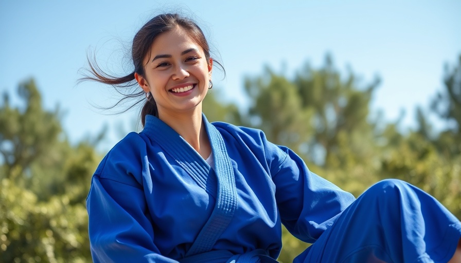 Woman in martial arts uniform, self-defense in Gurnee.