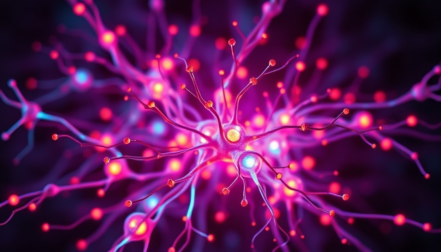 Vibrant neural network illustration depicting microglia chromatin states in Alzheimer's.
