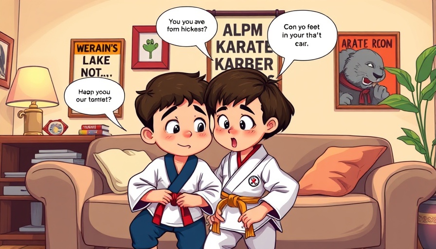 Mother encouraging boy for karate class as anxiety relief in Gurnee