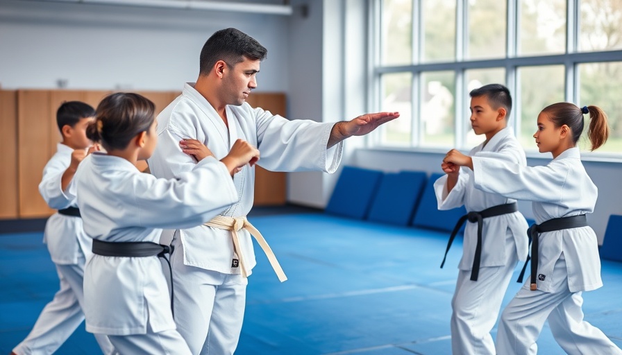 Taekwondo master teaching students, skills learned from a great taekwondo master.