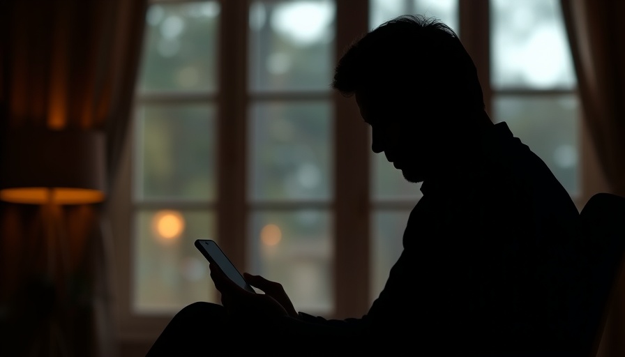Silhouette of person using smartphone for Social Security application in Muskegon.