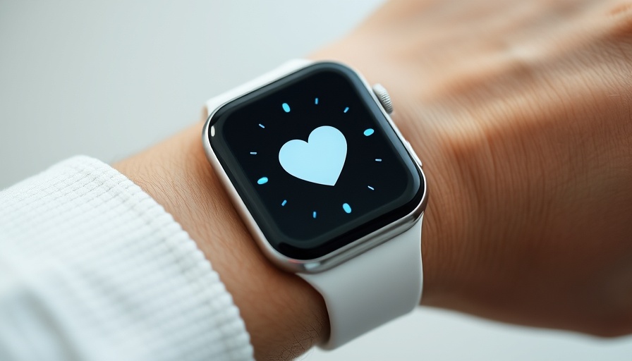 Smartwatch health app interface for AI in senior health care.