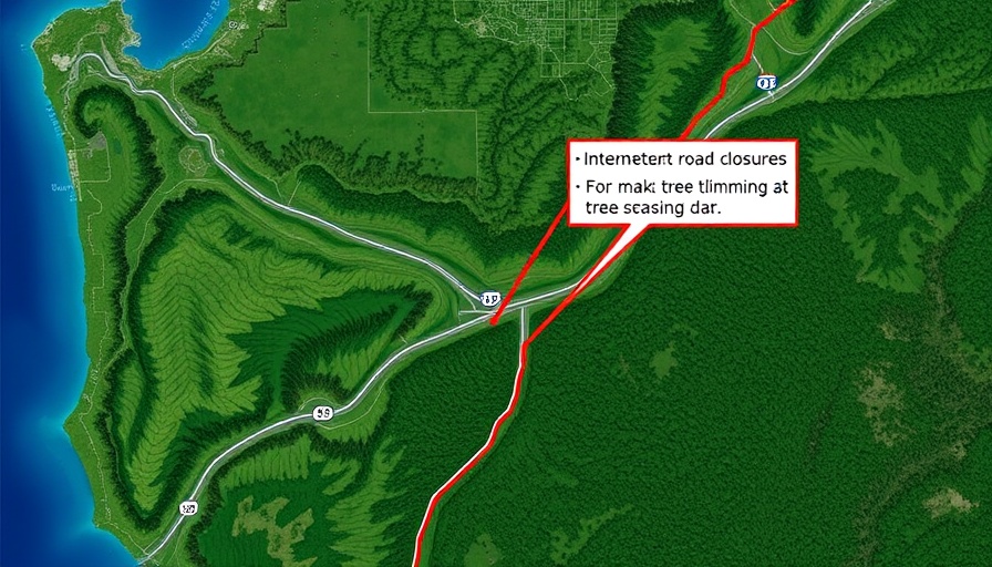 Kapa‘a road closures for tree trimming at Hauaala Road.