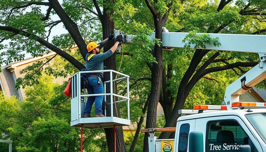 Premium Tree Care Services in action in Wake Forest NC, featuring tree maintenance and service truck.