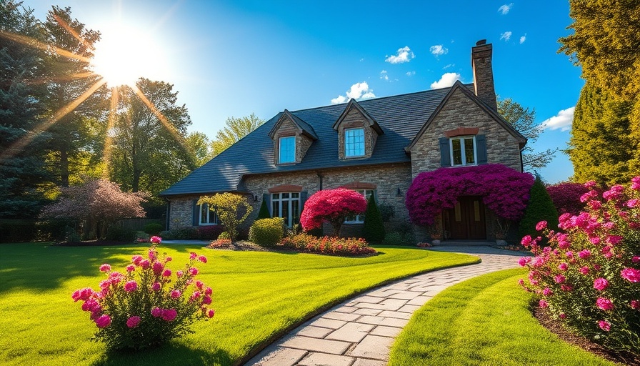 Charming house with lush lawn and 'SOLD' sign, lawn care value increase.