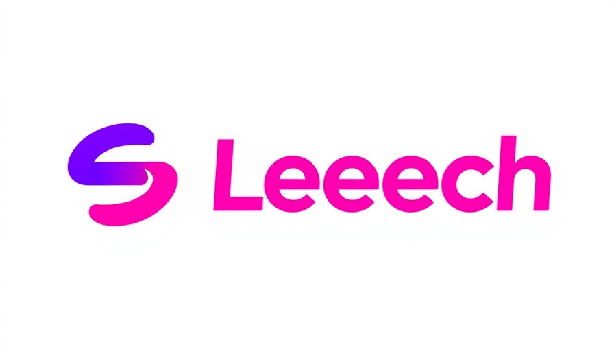Modern tech logo with purple and pink gradient design.