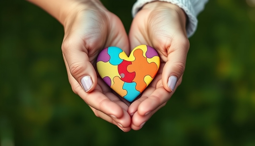 Hands holding heart puzzle piece, symbolizing Autism Family Caregivers support.