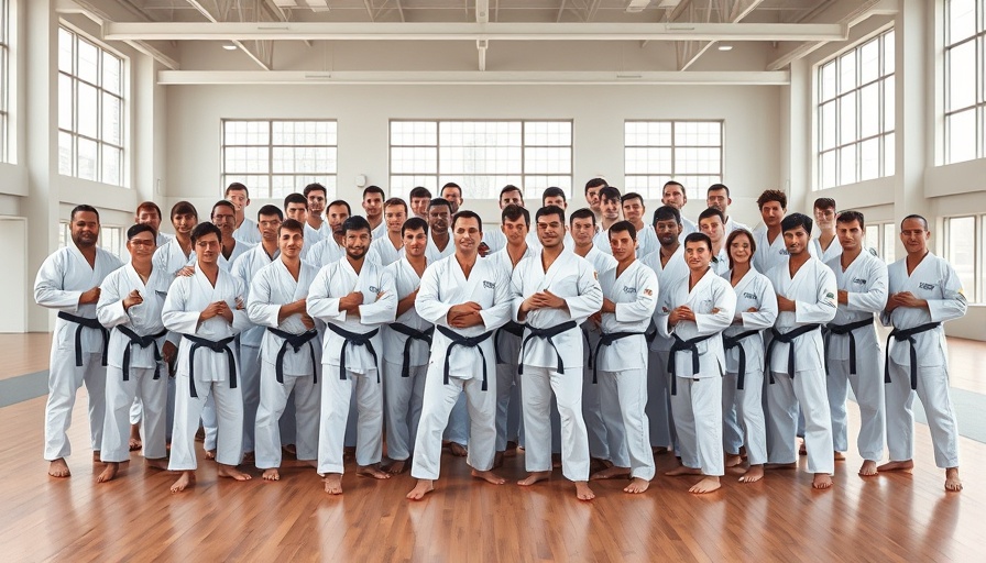 Vohenstrauß Karate Seminar group photo in gymnasium.