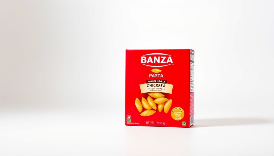 Banza gluten-free brown rice pasta packaging.