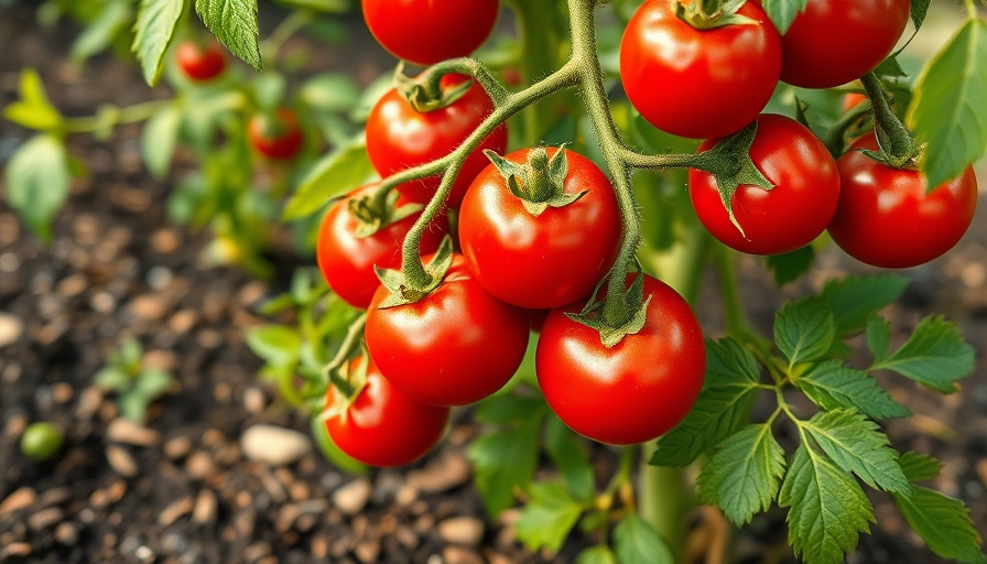 Grow-at-home success tips Muskegon: thriving tomato vine in garden.