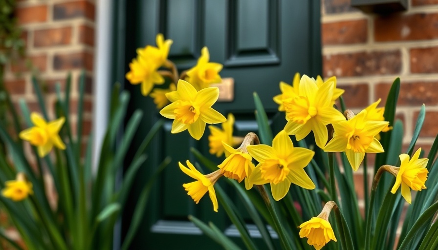 Stunning perennial plants blooming in front of house.