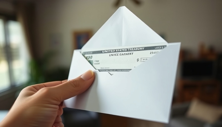 Close-up of envelope with Treasury check related to 2026 Cost-of-Living Adjustment for Social Security.