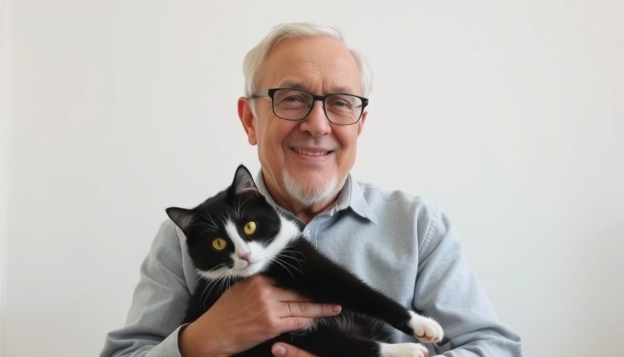 Senior holding a cat, considering senior care options in Erie County.
