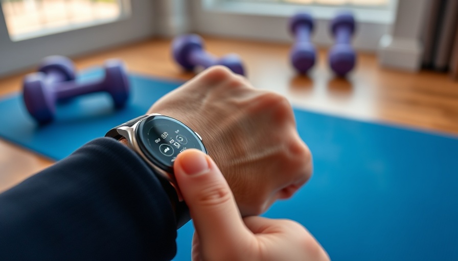 Person adjusting smart watch on wrist, wearable medical devices concept.