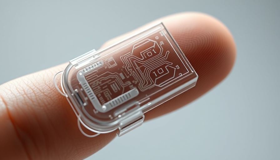 Wearable blood pressure monitoring device on thumb, close-up view.