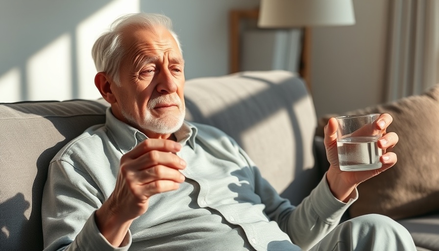 Elderly man using nicotinamide riboside for Alzheimer's treatment.