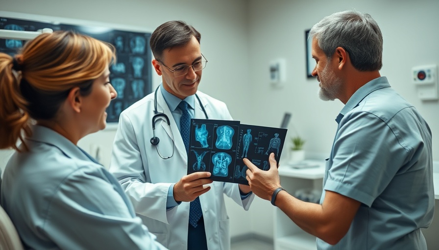 Doctor reviewing medical images with patient, Medicaid cuts impact on Medicare recipients discussion.