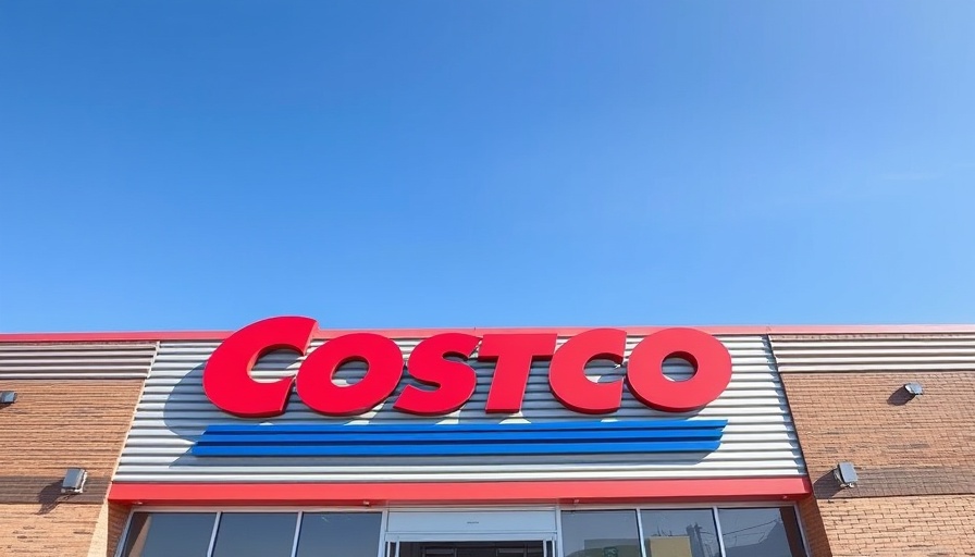 Costco sign against a bright blue sky