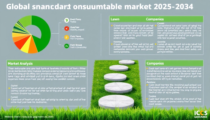 Global lawn and garden market infographic with pie chart, 2025-2034 overview, related to lawn care services Shelby MI.