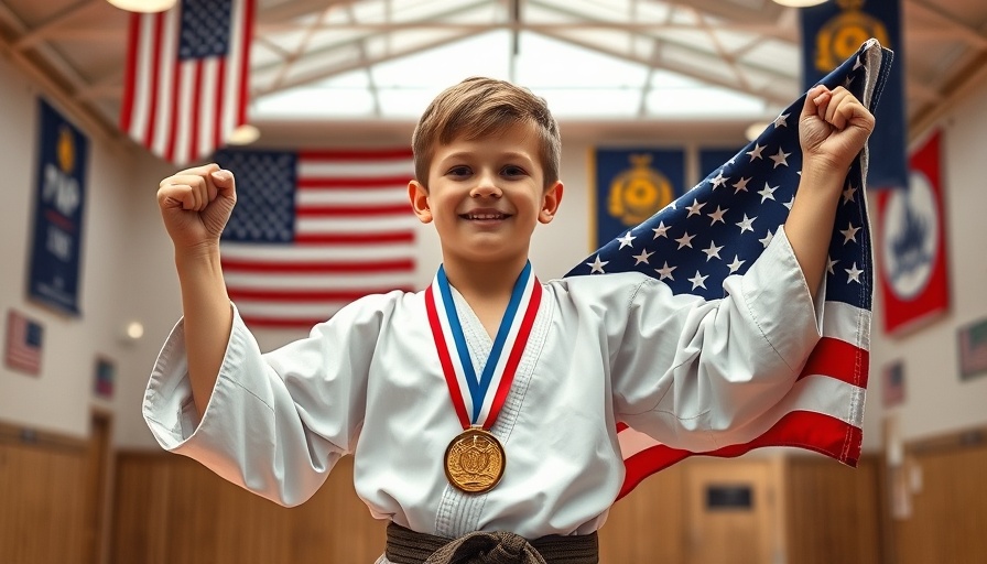Young karate practitioner with medals at karate classes Gurnee