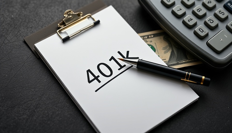 Financial setting with 401k notepad, money, and calculator, highlighting Trump's 401(k) risks for Black Americans.