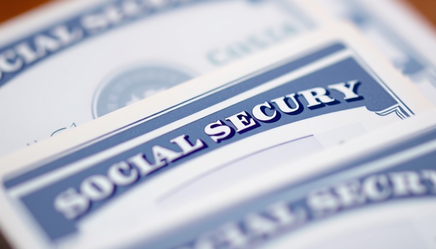 Close-up view of Social Security cards, highlighting text.