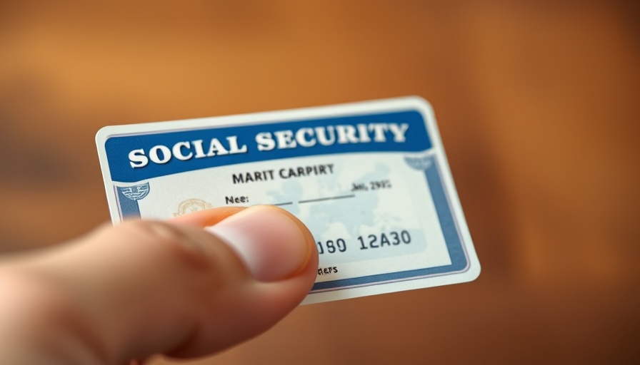 Close-up of social security card held in a hand, Apply for Social Security in Muskegon.