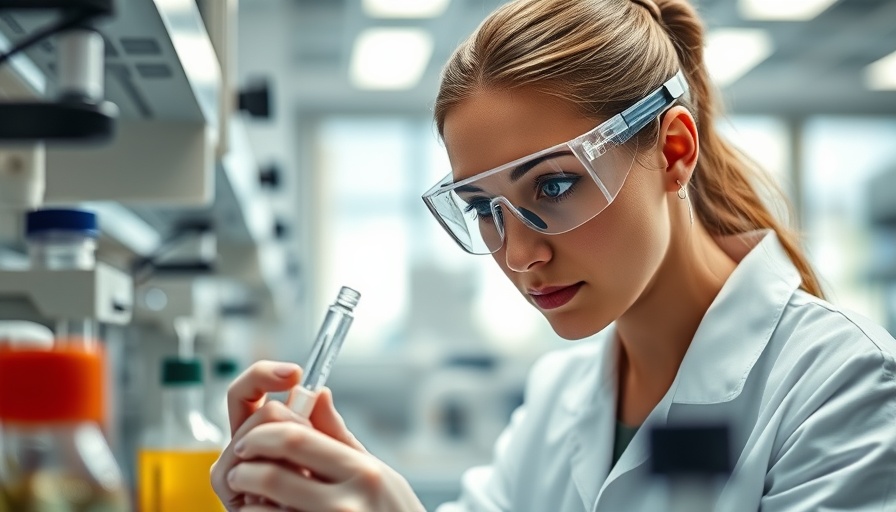 Scientist carefully examining a pipette in lab
