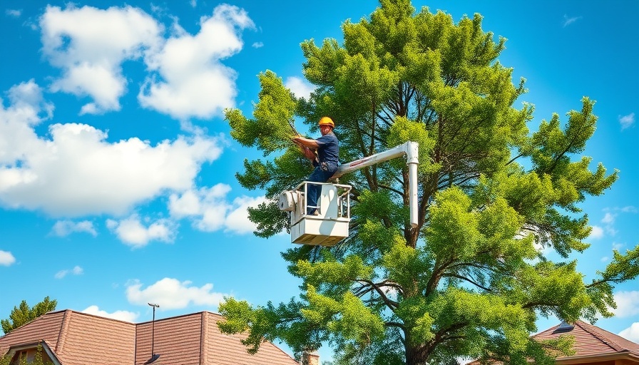 24/7 Emergency Tree Removal during Hurricane Season, tree worker in cherry picker.