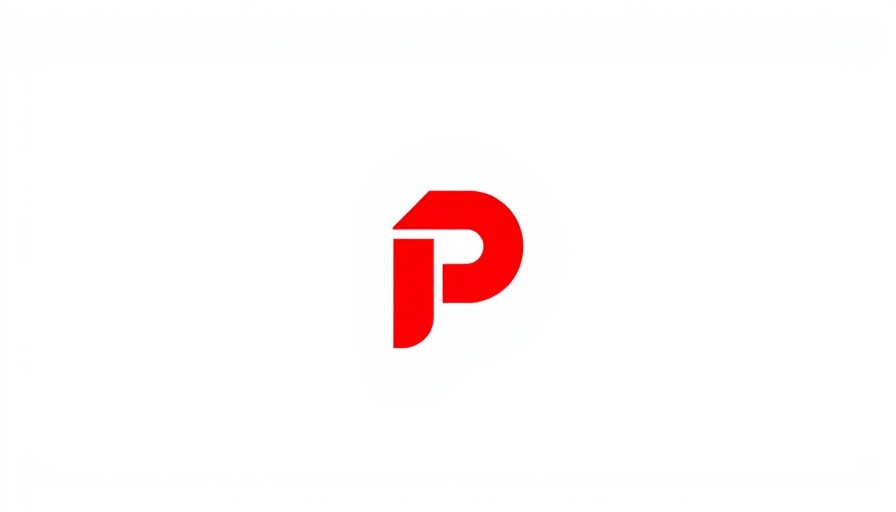 Minimalistic red logo with a stylish letter P.