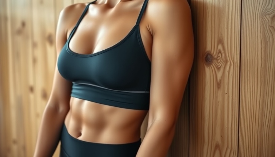 Toned woman in gym wear showcasing abs, strength training focus.