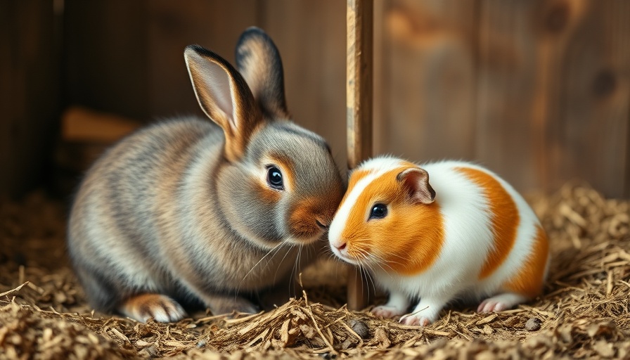 Fluffy rabbit and guinea pig in rustic pen for donate pets for zoo feed predators