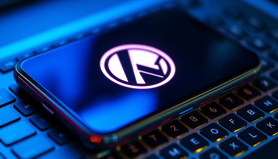 Smartphone with Costco logo on keyboard, blue lighting