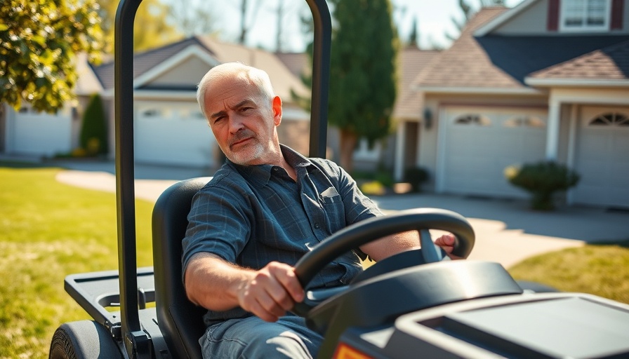 Professional lawn care service using riding mower, Muskegon.