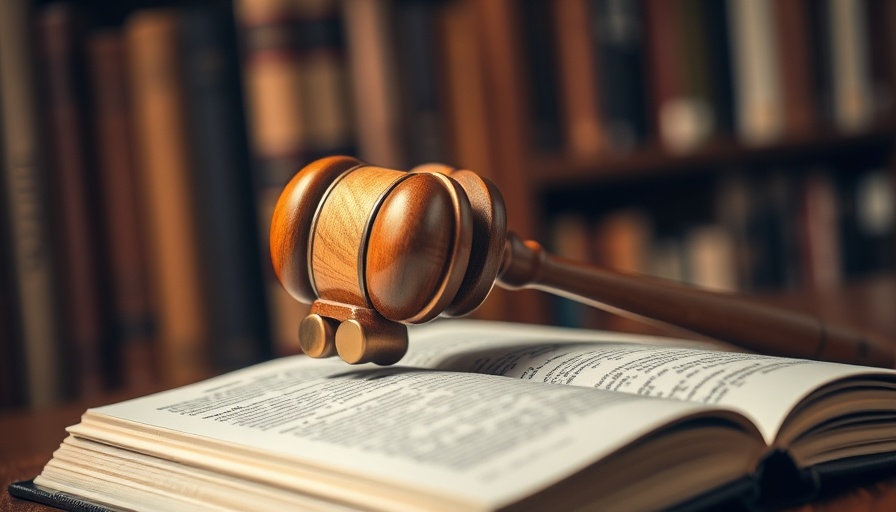 Gavel on book representing legal authority in Montgomery County case.