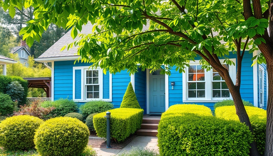 Easy home landscapes with vibrant garden and suburban house.